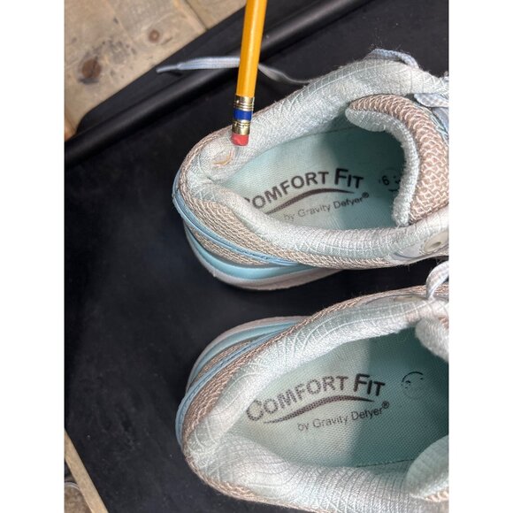 Womens Gravity Defyer Comfort Fit Athletic Shoes Size 6.5 Grey Blue Mesh - Picture 5 of 10